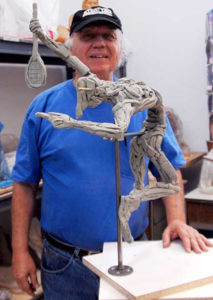 Terry with clay sculpture